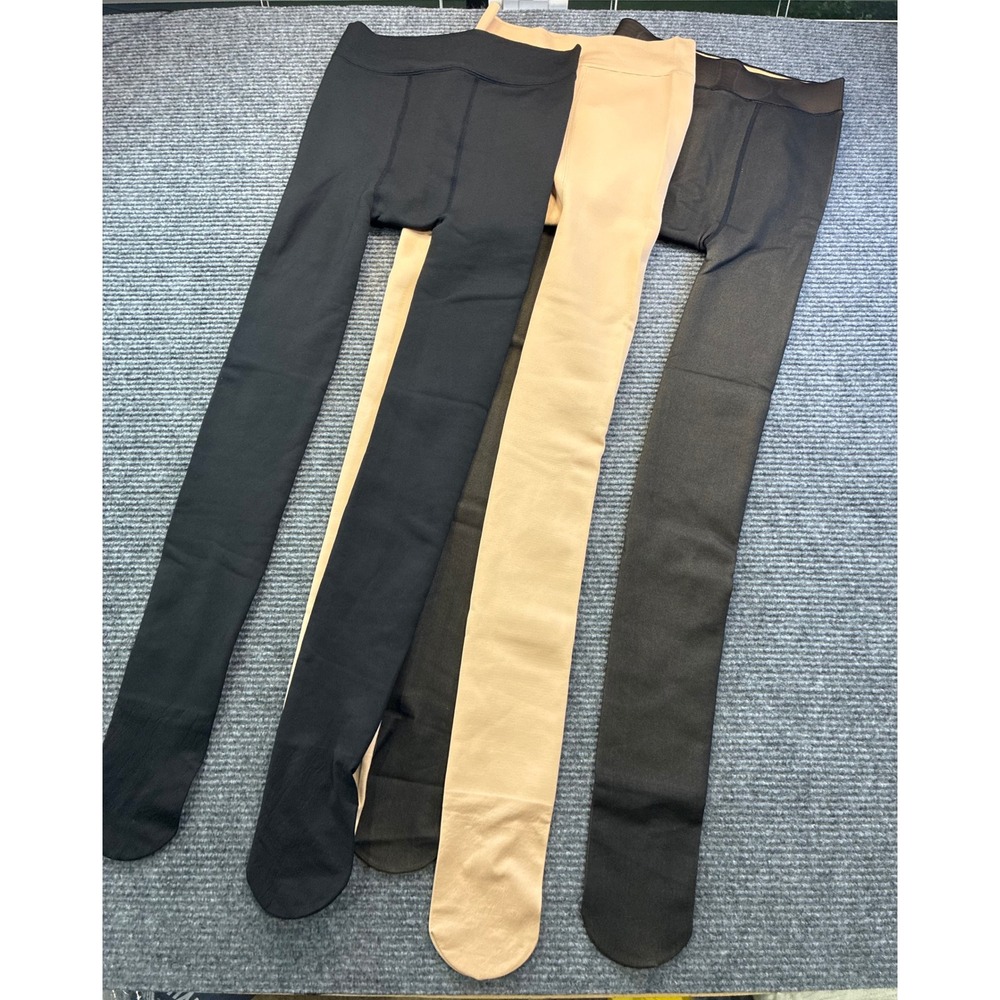 Womens Fleece Lined Tights High Waist Winter Leggings Opaque XL Black Grey Beige